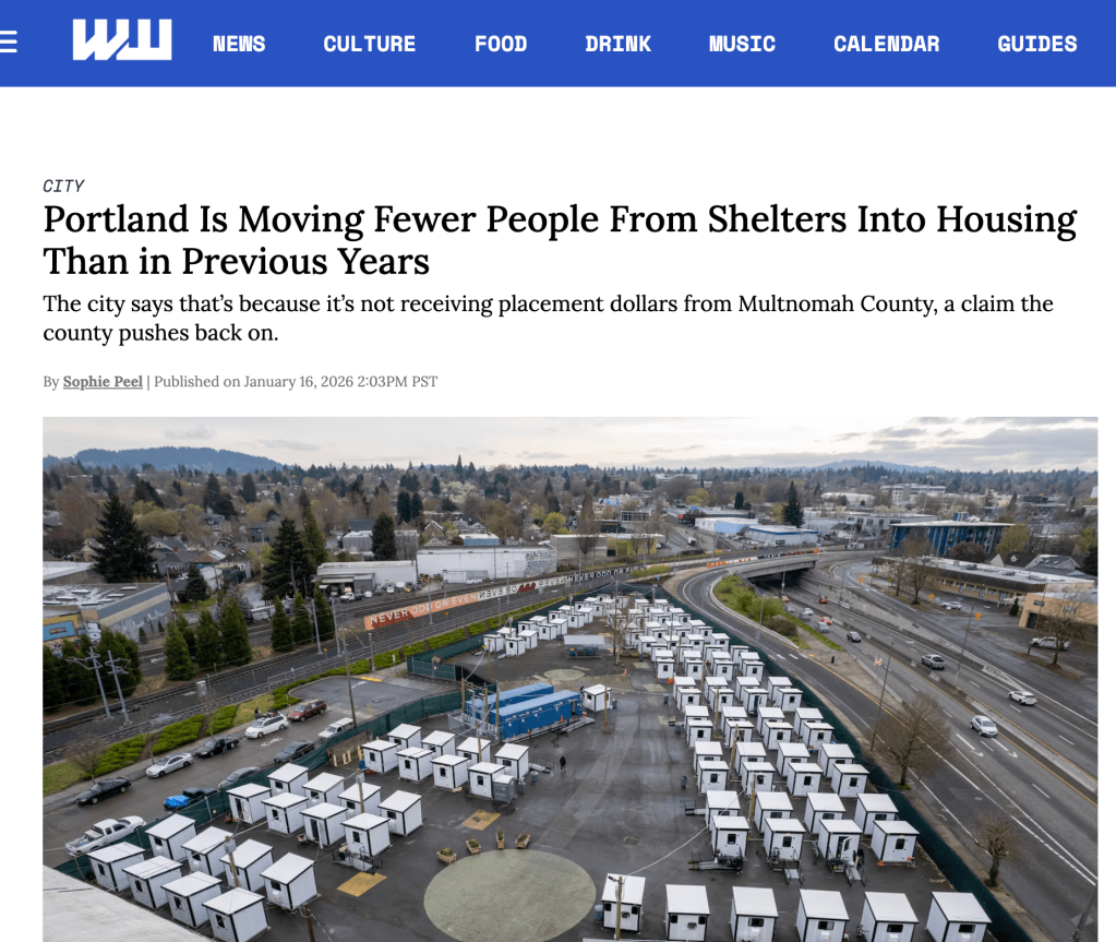 WW Headline: Portland Is Moving Fewer People From Shelters Into Housing Than in Previous Years